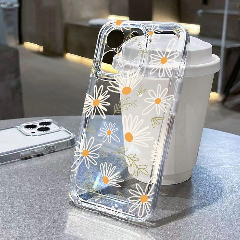 Daisy Bee Floral Print Pattern Design Protective Cover for iPhone 17 16 15 14 13 12 11 16E Series Pro Max Plus