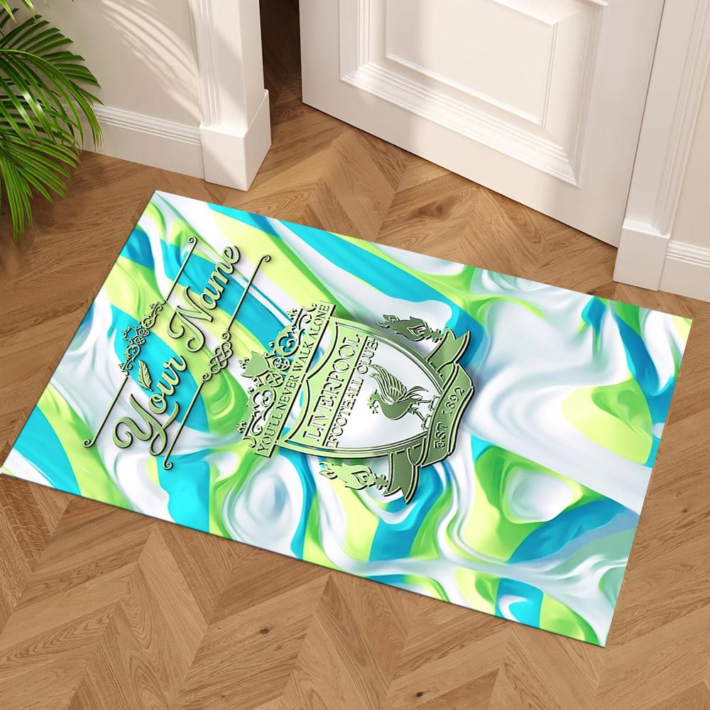 Liverpool Personalized Text Floor Rug Office Rug Suitable for Dining Room Entryway Game Room Playrooms Anti-slip Rug Decorate Offices Spiritual Gift