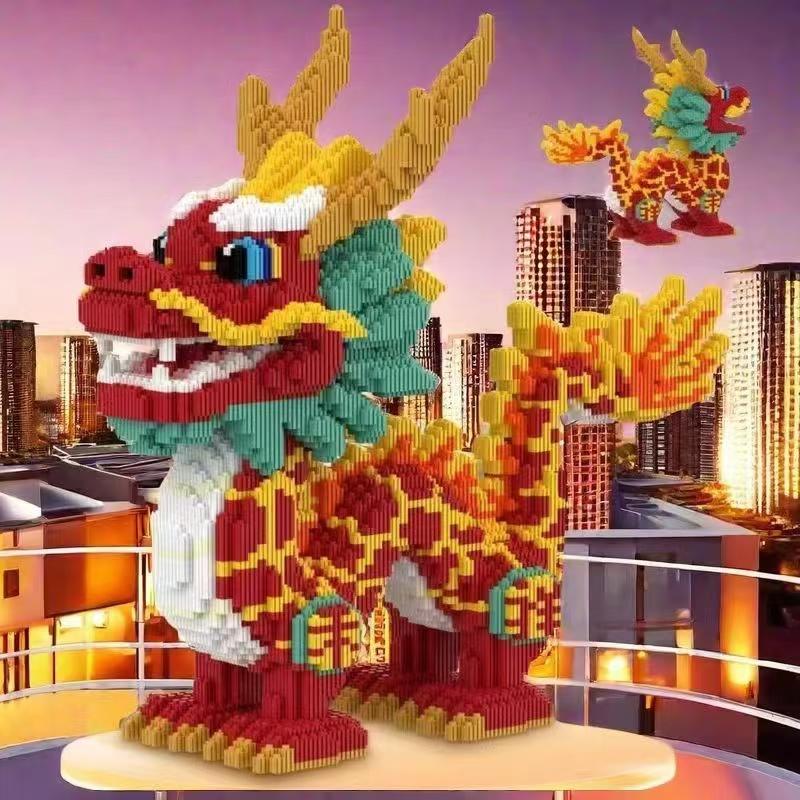 Non-Toxic 11267 Piece Auspicious Dragon Building Block Set - Educational 3D Puzzle Suitable For Hands-On Learning Perfect Holiday Gift