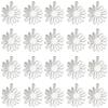 20Pcs 201 Stainless Steel Pendants Laser Cut Chrysanthemum Stainless Steel Color 17x14x1mm Hole: 1.2mm