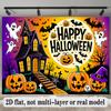 Party Backdrop Halloween Flat Banners Spooky Haunted House Pumpkin Celebrations Wedding Photo Booth Decor Front Door Decor