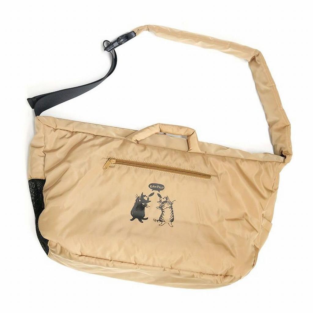 [WACHIFIELD] Dayan the Cat - Multifunctional Carrier Bag with Shoulder Strap and Cat Face Opening - Makes Outings with Your Cat Fun