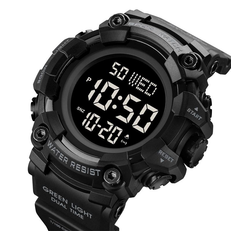 Skmei Men's Military Watches Fashion Big Dial Digital Wristwatch Luxury Outdoor Sports Dual Time Led Waterproof Alarm Clock