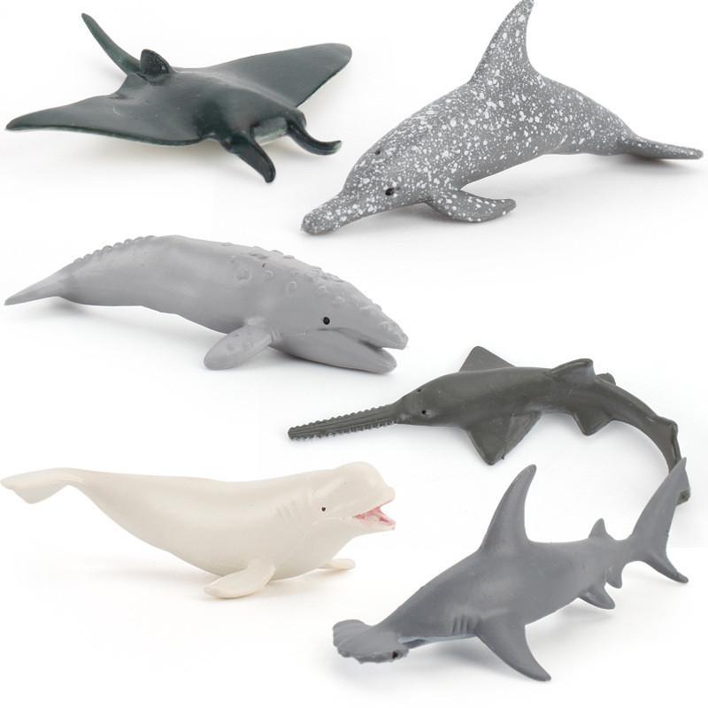Pvc Ocean Life Dolphin Devil Fish Beluga Shark Realistic Model Collectible Display Figurine
