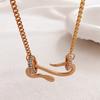 Abstract Curved Snake Pendant Necklace Shiny Stone Tube Curb Chain Minimalist Statement Neck Jewelry for Women Daily Party Wear