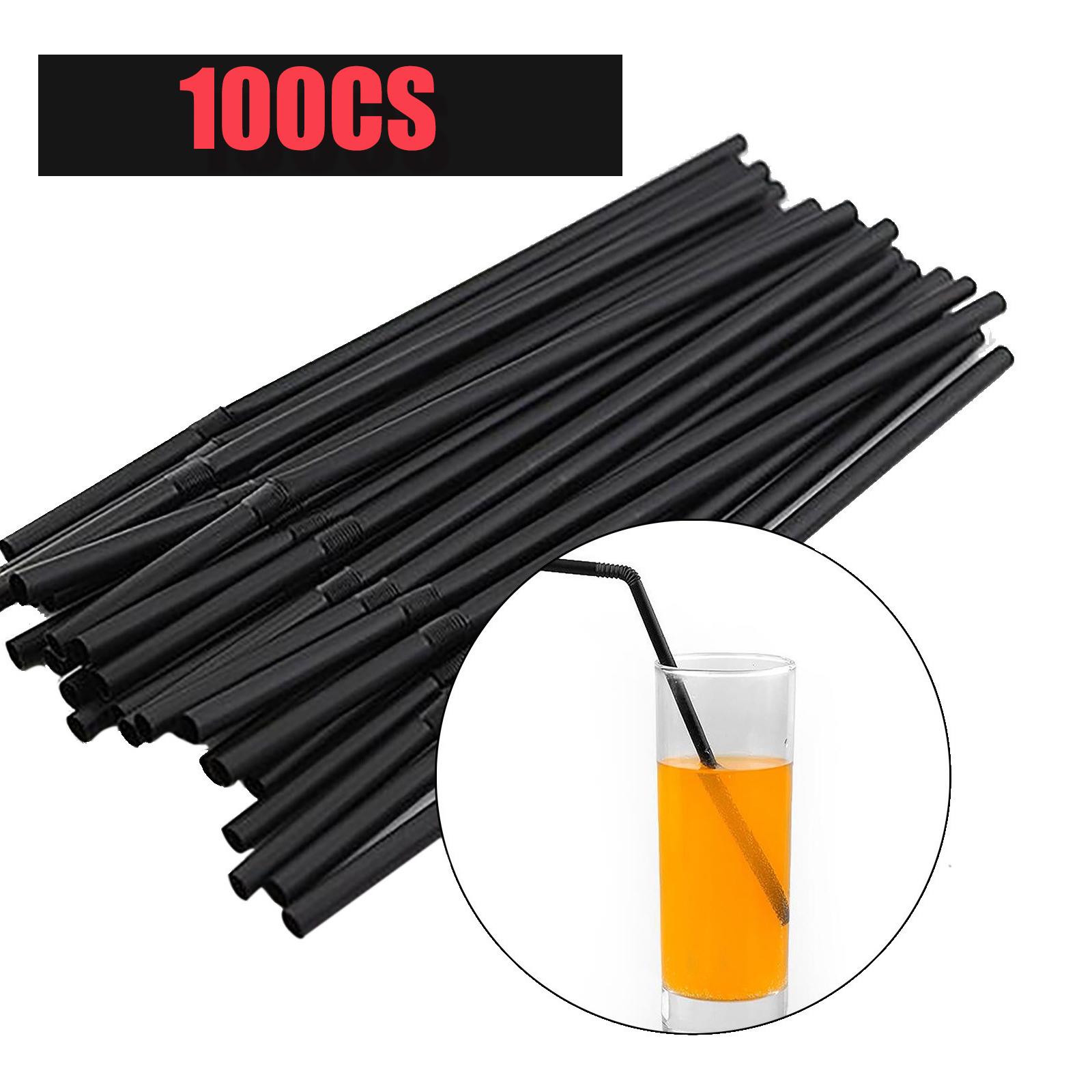

50-3000Pcs Flexible Kunststof Straws For Juice Cocktail Drinking Straws Black Kitchen Party pajitas plastique Straw