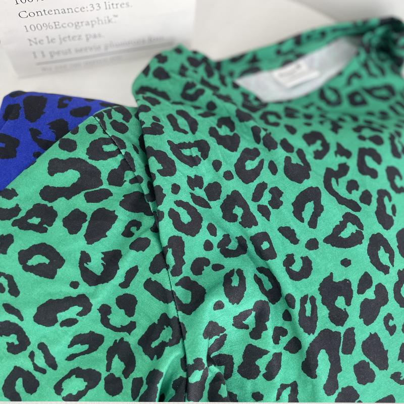 Hirsionsan Summer Casual Leopard Print Knitted T-Shirts Women O-Neck Loose Soft Harajuku New Tops Shirt Female Chic Tees Mujer