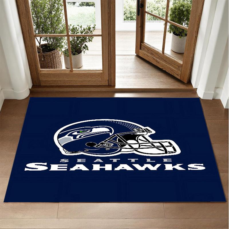 Seattle Seahawks Design Crystal Velvet Rug Soft Decorative Mat for Bedroom Entrance