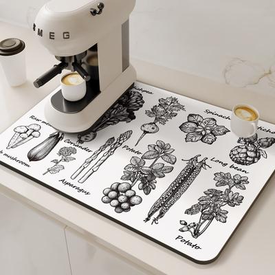 Podložka do kávovaru Absorpční podložka na sušení kuchyňského nádobí Rychloschnoucí kohoutek Vypouštěcí podložka Nádobí Protiskluzové odkapávací prostírání