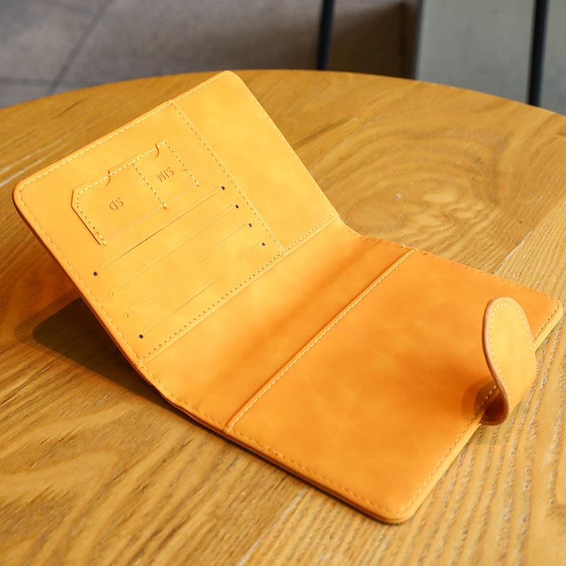 2025 Clip de Piele Vintage pentru Pașaport Simplu Versatil Compact Depozitare Husă pentru Carduri Portofel Multifuncțional Etui Protector pentru Card Bancar