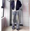 American High Street Heavy Retro Old Jeans Men's Straight Loose Vibe Trendy Brand Large Size Mopping Wide Leg Pants