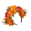 Fabric Flower Headband for Music Festival with Butterfly Decors Music Festival Accessory Hairhoop Wedding Bride Headwear