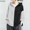 ZANZEA Women Casual Hoodies Loose Long Sleeve Blouse