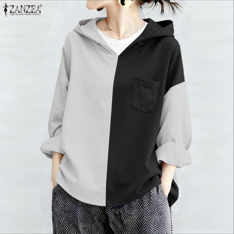 ZANZEA Women Casual Hoodies Loose Long Sleeve Blouse