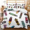 Skateboard Dynetrekksett Skateboardspiller Hip Hop Sengetøy Tenåringer Gate Hobby Sport Hippie King Size Polyester Dynetrekk