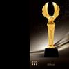 Customized Gold-plating Resin Trophy Award Souvenir, Excellent Character, Home Decoration, Creative, Crystal Base, Engraving 1Pc