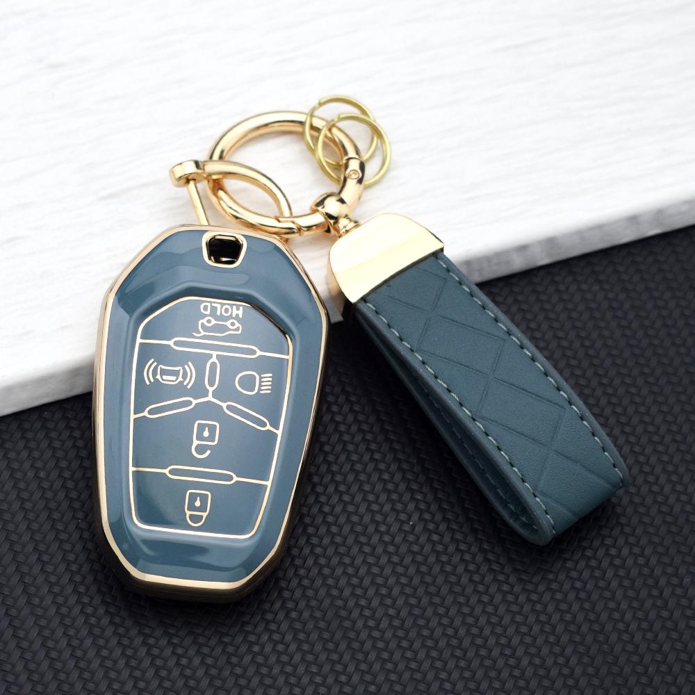 Coque Souple en TPU pour Clé de Voiture Ssangyong Rexton Y400 Y450 G4 (2021-2022) Porte-Clé Coque de Protection pour Clé de Voiture