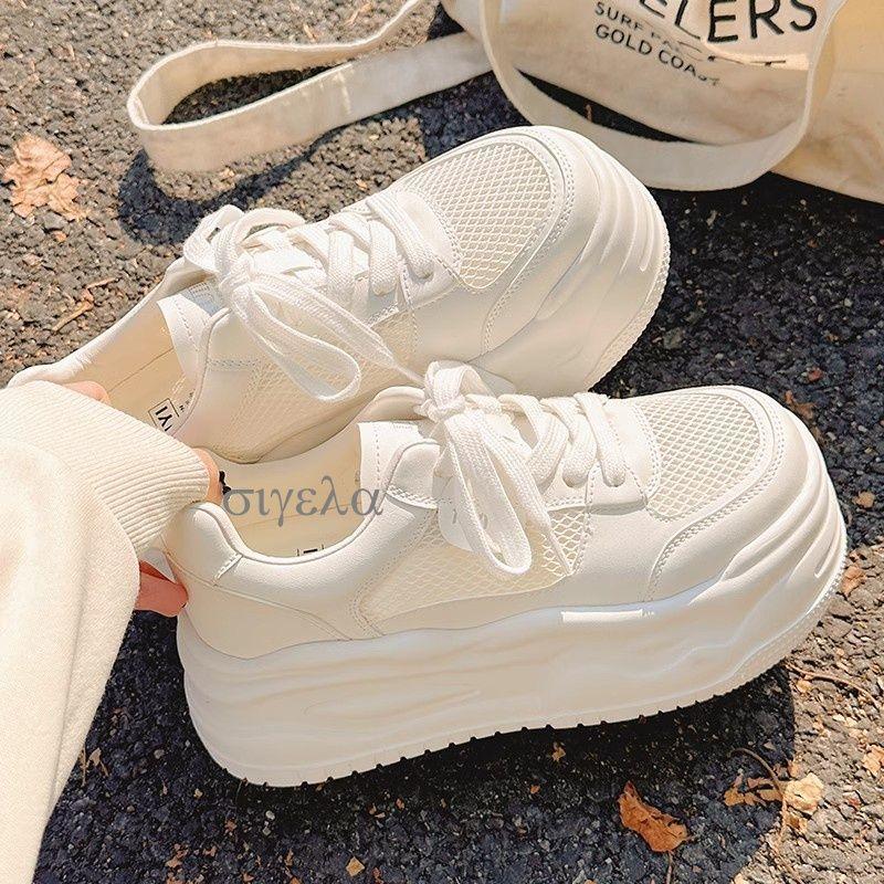 Summer New Mesh Thick-soled Women's Versatile Ins Wind Board Shoes Breathable and Lightweight Casual Shoes