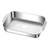 Rectangular Stainless Steel Grilling Pan with Lid for Fish & Crayfish, Induction Compatible, Deep Design