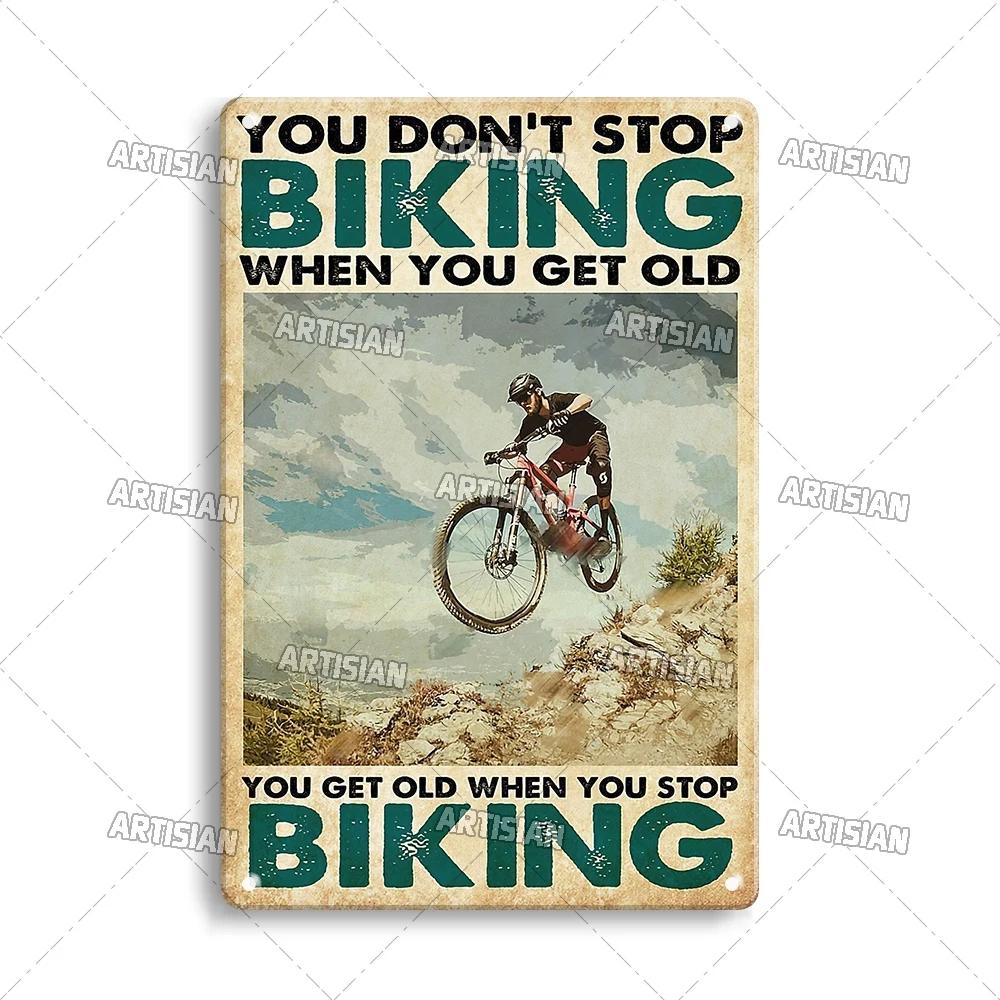 Artisian Cycling Metal Sign Bicycle Tin Plate Bike Decorative Plaque Sport Wall Decor Garage Bar Pub Club Hotel Cafe Kitchen