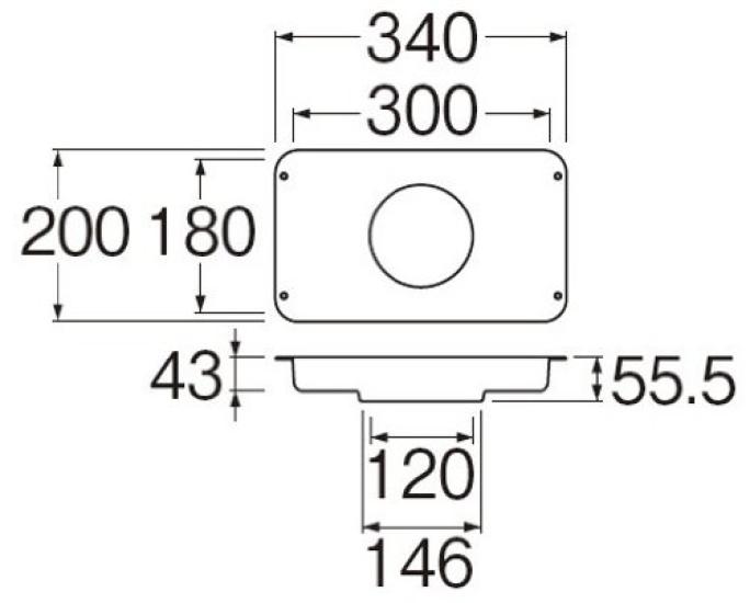 SANEI Washing Machine Pan External Dimensions 210mm x 350mm H543F-340