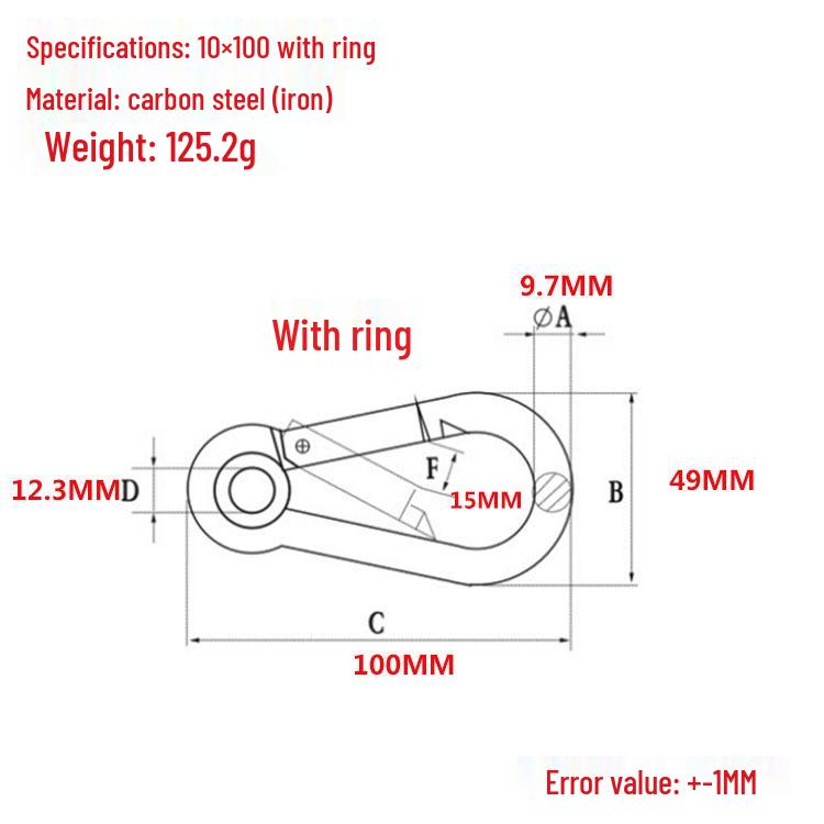 Galvanized Ring Eye Spring Hook Safety Buckle with Lifting Eye and Hook