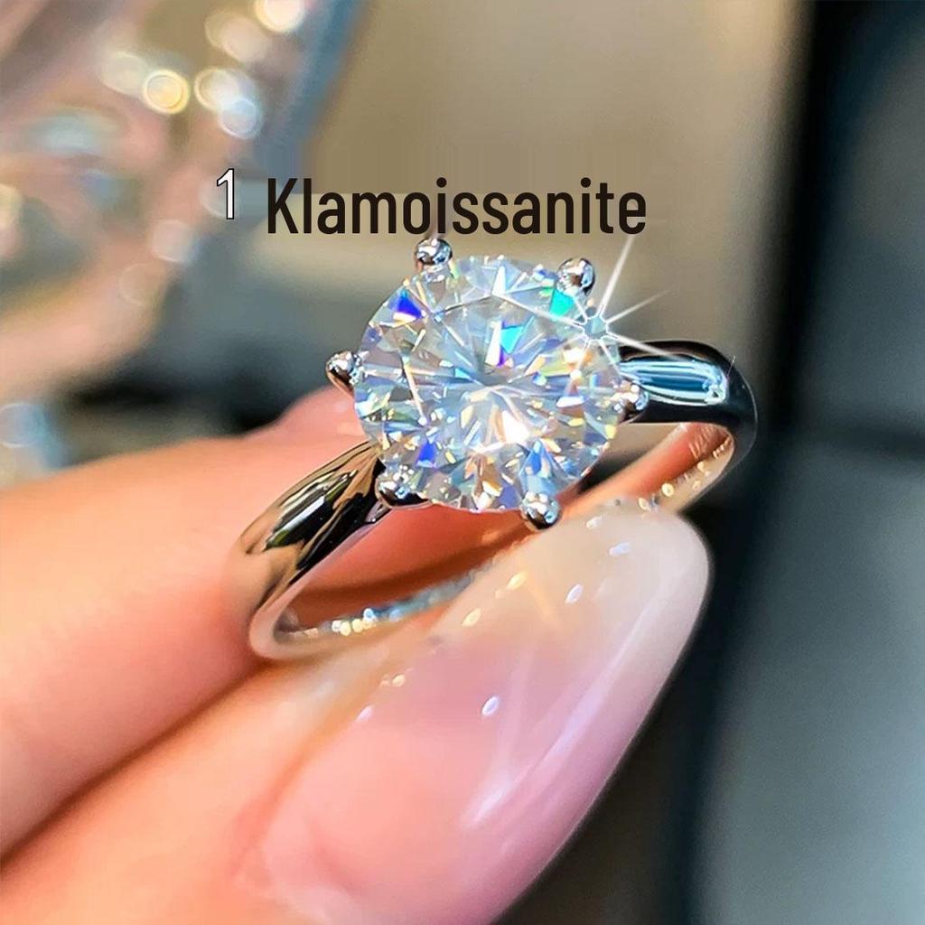 Crown Classic Six-Prong Moissanite Ring, 1 Carat D Color Stone, Perfect Gift for Her