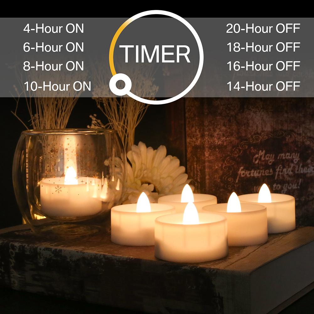 12-30 Pack Flameless LED Candles with Timer Remote Flickering Tea Lights  Battery Operated Electric Fake Candle for Table Decor