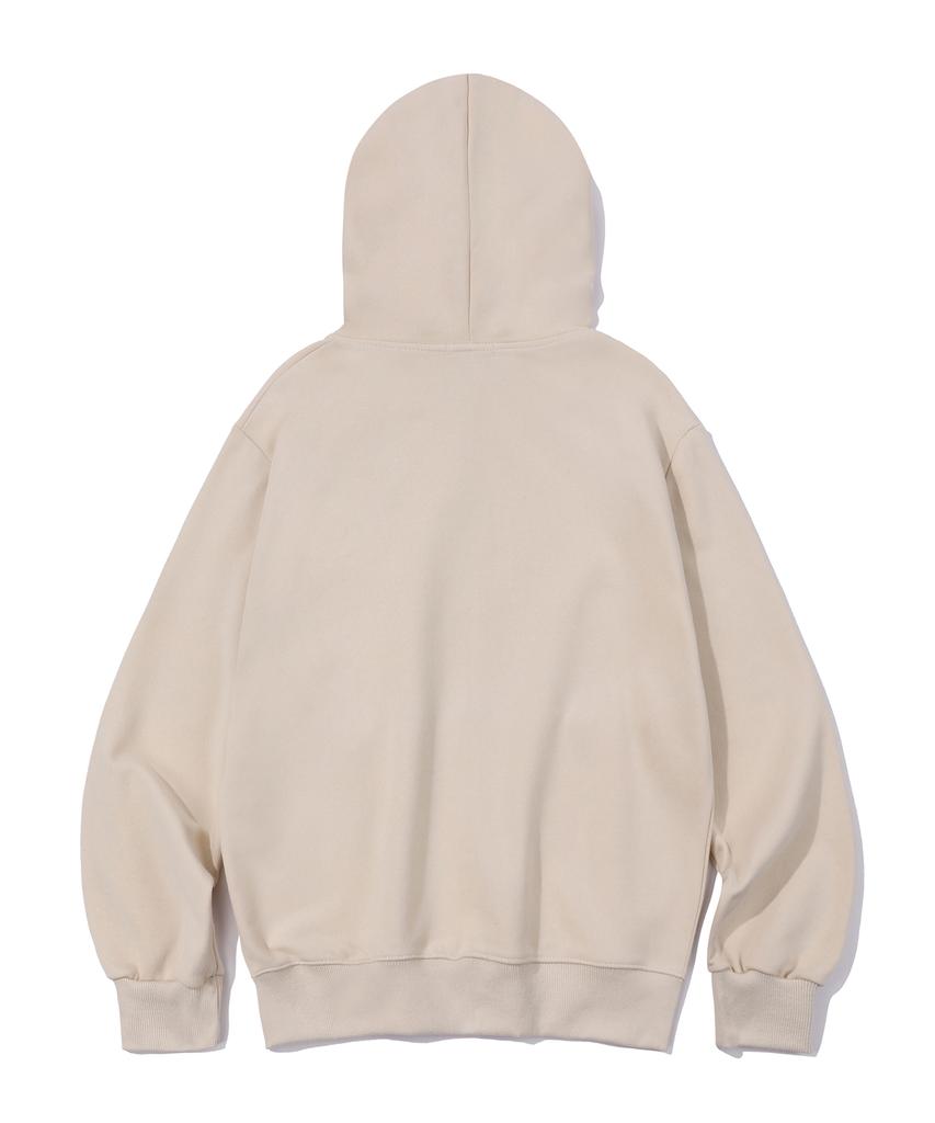 Wyse Symbol Logo Zip-Up Hoodie Beige