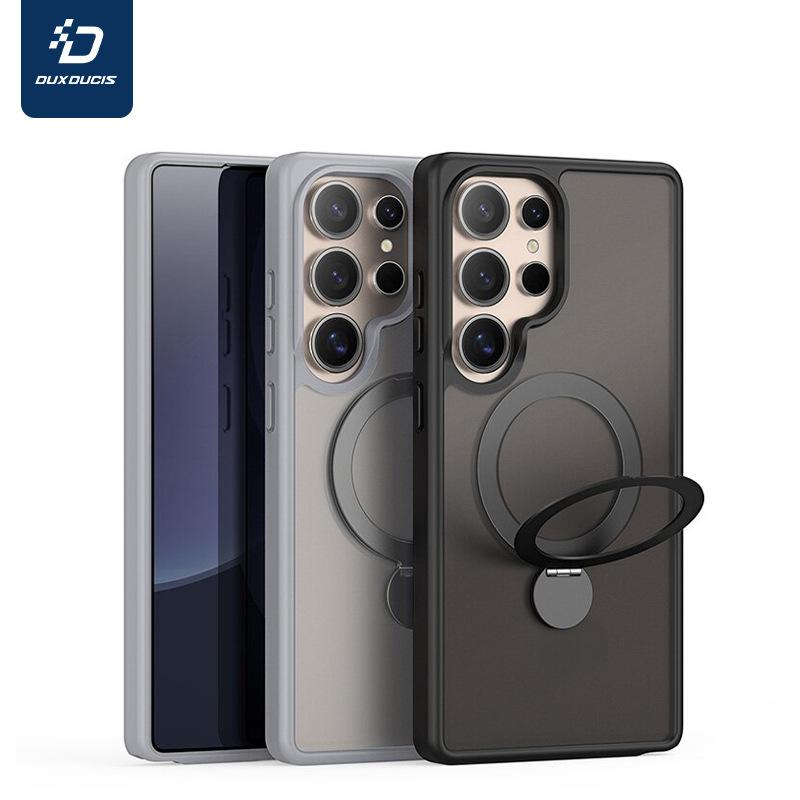 Suitable for Samsung S25Ultra Magnetic Phone Case  S25 Rotating Stand Matte Transparent Back Cover