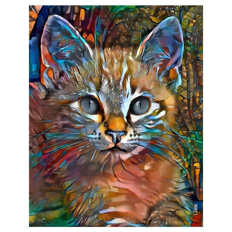Canvas painting, wall painting, abstract watercolor posters with cats, cute animals, oil painting with a print for the modern house,