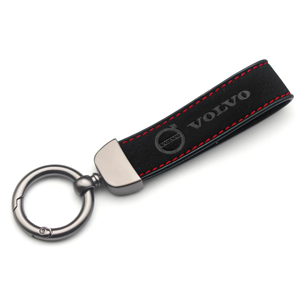 Car Flip Fur Keychain Lanyard Business Gift Key Chain Men Women Keyrings For Volvo Xc60 Xc90 V40 V60 S60 V50 V90 S80 C40 XC40
