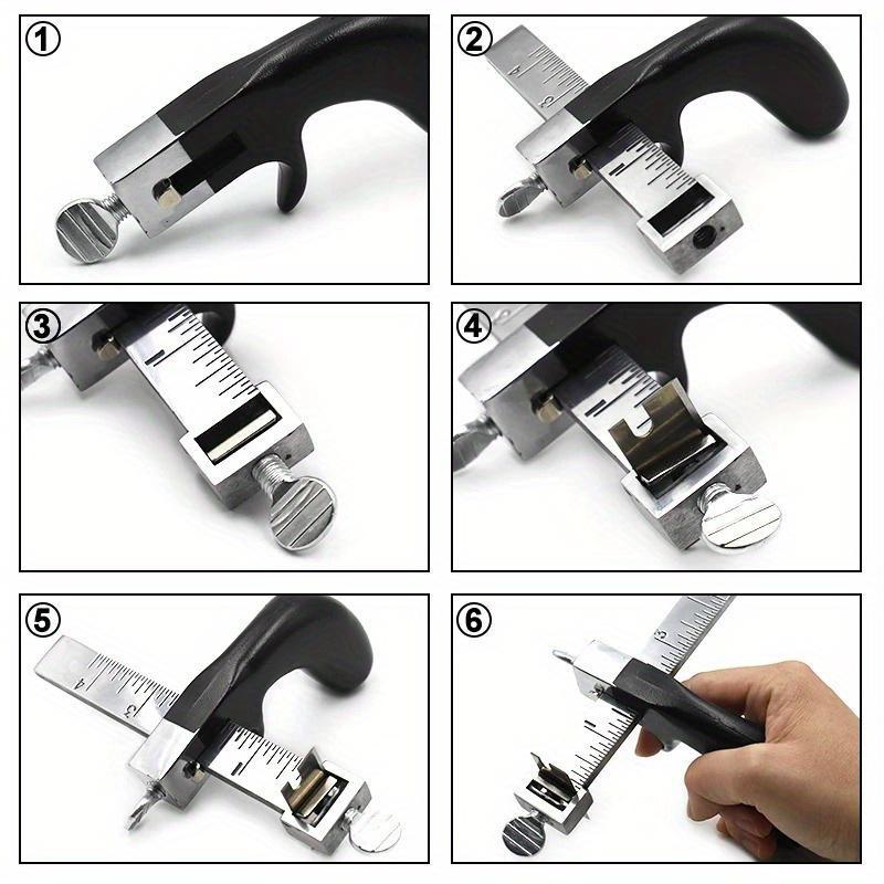 1Pc Professional Sharp Leather Strap String Belt Cutter Adjustable DIY Hand Cutting Tool with 2 Blades Craft Leather Tools