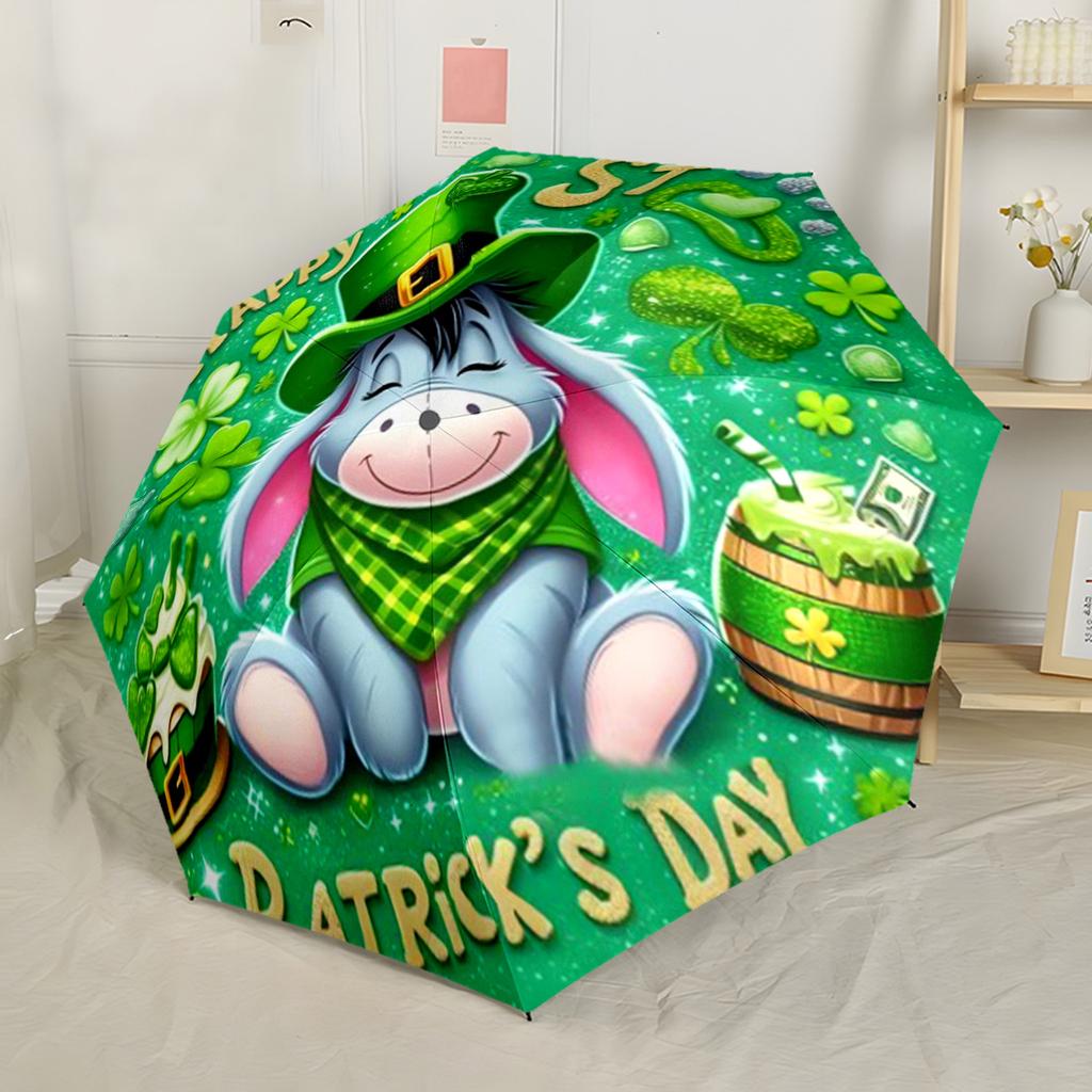 Eeyore's Dreamy Garden Portable Automatic Umbrella Compact & Durable 8-Rib Design Foldable Design All-Season Umbrella for Travel Fashionable Accessory