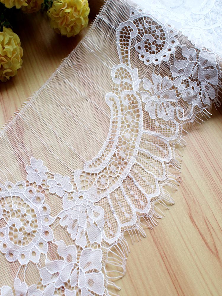 3m Black & White Eyelash Lace Fringe Trim for DIY Clothing - Multiple Styles, Non-Elastic, Soft Skirt Hem Decor.