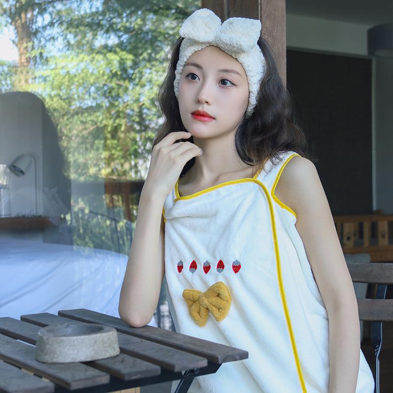 Korallensamtrock Gesäumtes Badetuch Wickeltuch für Erwachsene Tragbares Badetuch