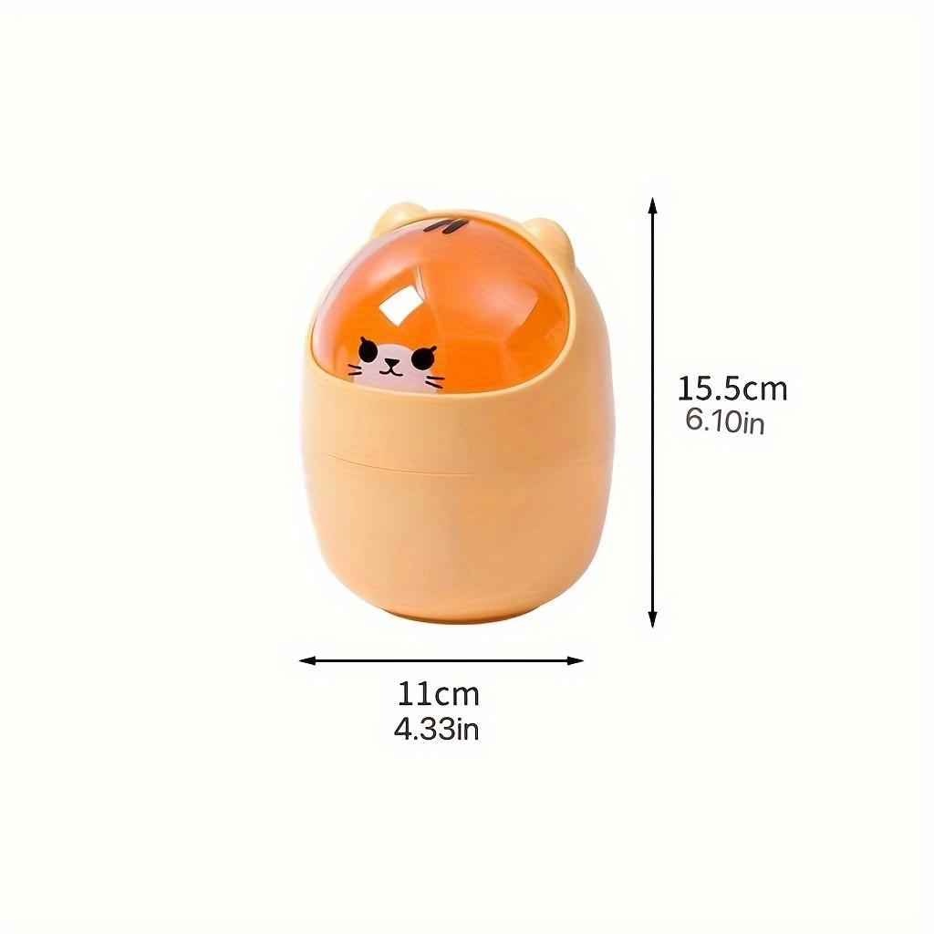 A Small, Adorable Desktop Trash Bin Suitable for Home, Dorms, Or Office Use, Featuring a Lid And Can Also Serve As a Pen Holder