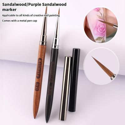Manico in Legno Triangolare Petalo Pennello per Unghie Pennello Liner per Unghie in Acrilico Pennello Disegno Pittura Floreale a Strisce a Griglia Strumento Manicure Fai da Te