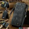 CaseMe Lanyard Leder Geldbörse Handyhülle für iPhone 17 Air 16E 16 Pro Max 15 Plus 14 12 13 11 XS X XR Magnetischer Reißverschluss Geldbörsenhülle