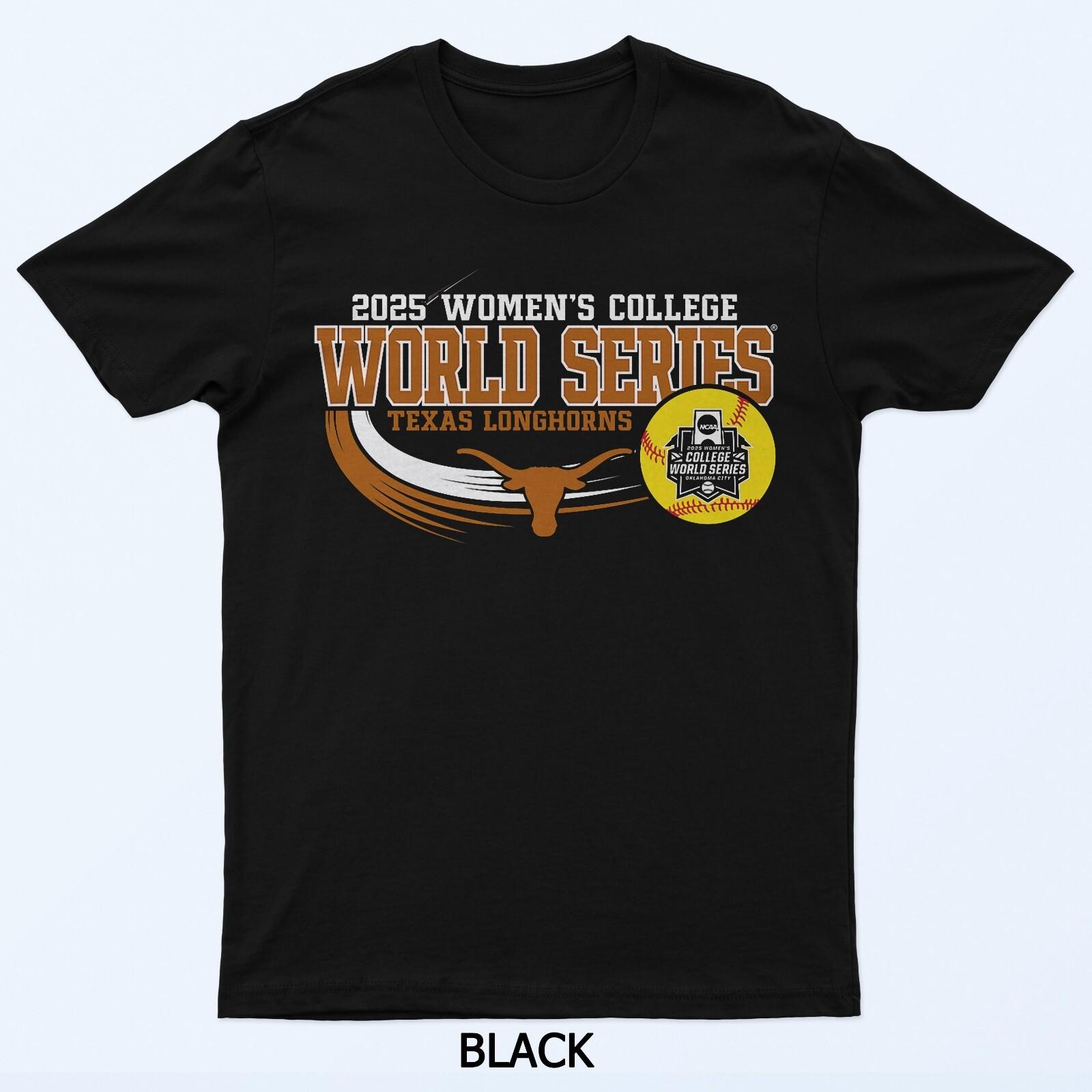 Texas Longhorns Women s College World Series 2025 Black T-Shirt 2XL
