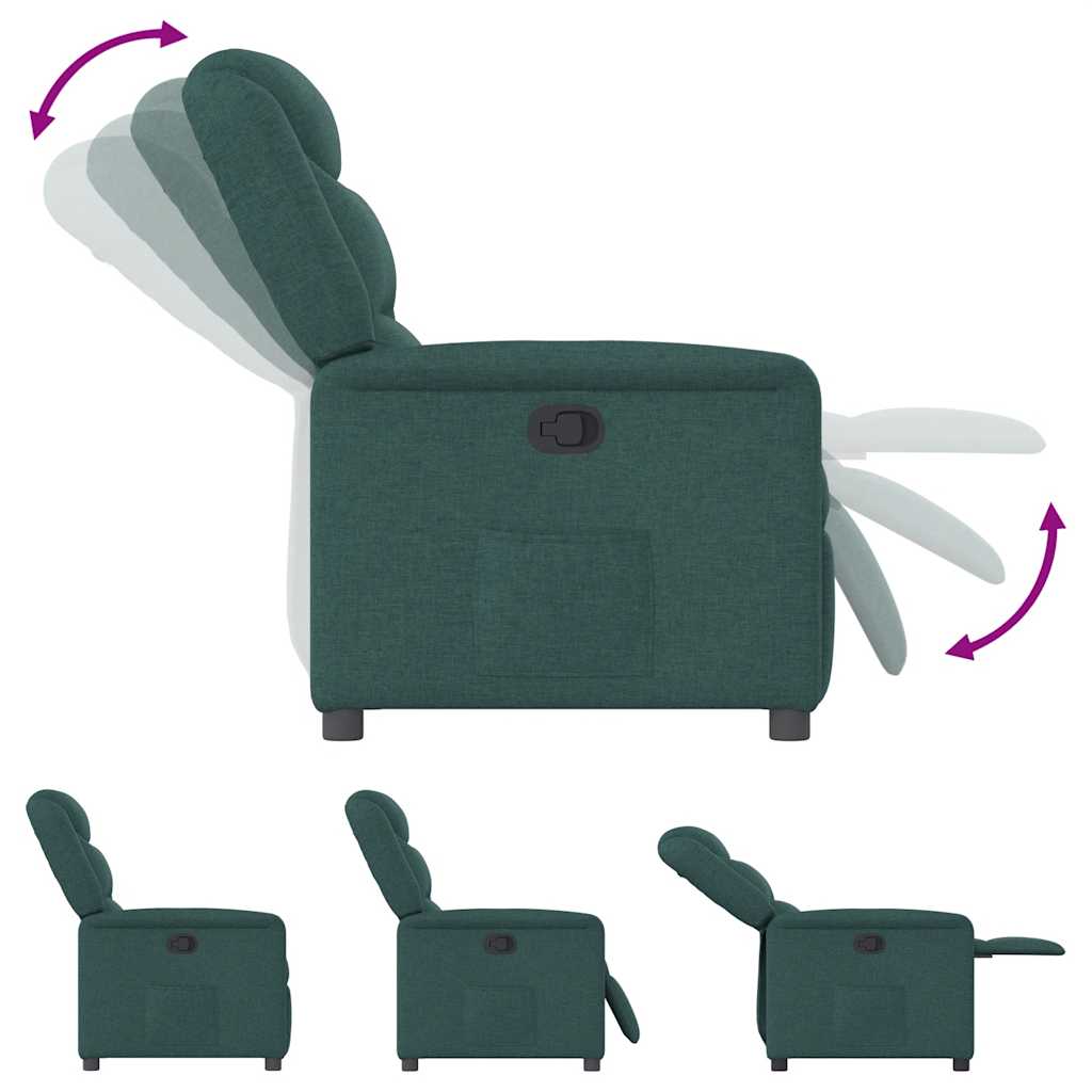 Recliner Chair Dark Green Fabric