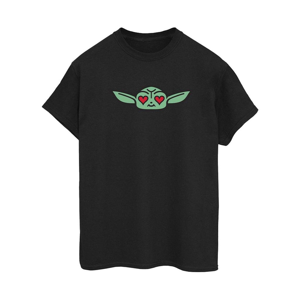 Star Wars Womens/Ladies The Mandalorian Grogu Heart Eyes Cotton Boyfriend T-Shirt