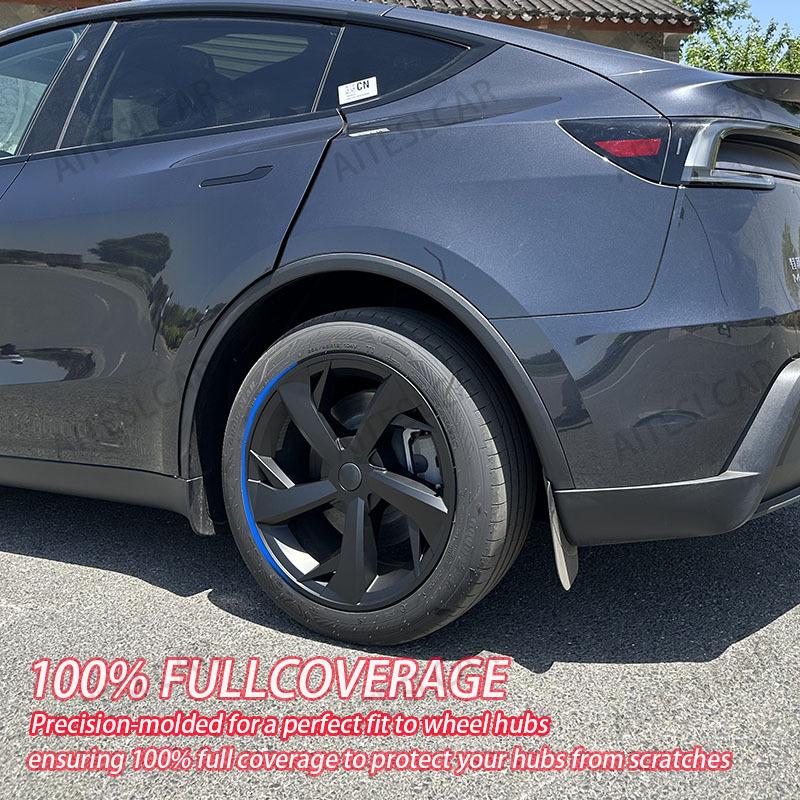 4PCS 19 Inch HubCap for Tesla Model Y Juniper 2025 Hubcap Performance Replacement 19''Crossflow Wheels Cover Full Rim Accessorie