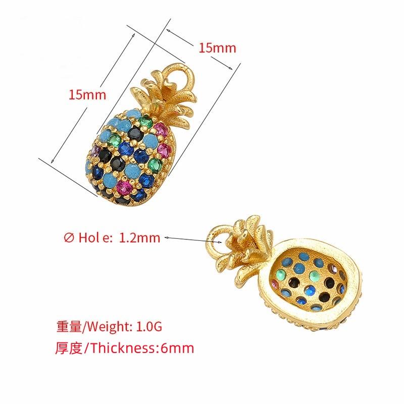 ZHUKOU Fruit Party Gold Plated Inlaid Zirconia Sweet And Cute Fruit Metal Pendant For DIY Jewellery Accessories 1 Pcs