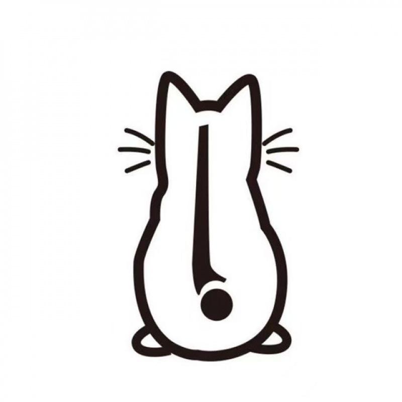 Reflective Cat Cartoon Rear Window Wiper Sticker - Cute & Funny Car Accessory