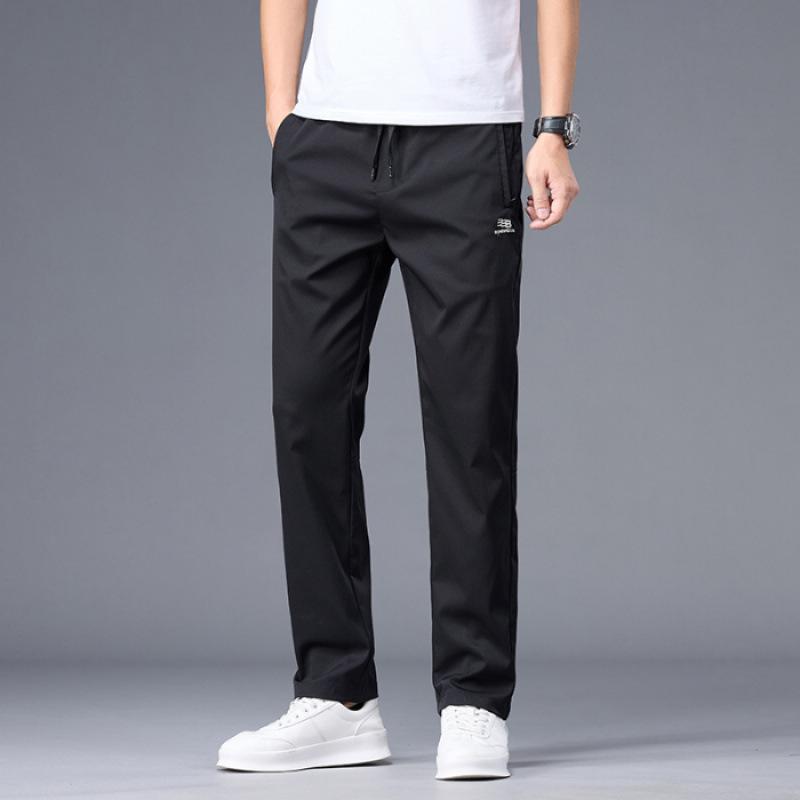 Spring and Autumn Pants Men's Spring Quick-Drying Casual Pants Men's Sweatpants Ice Silk Loose Straight Men's Pants