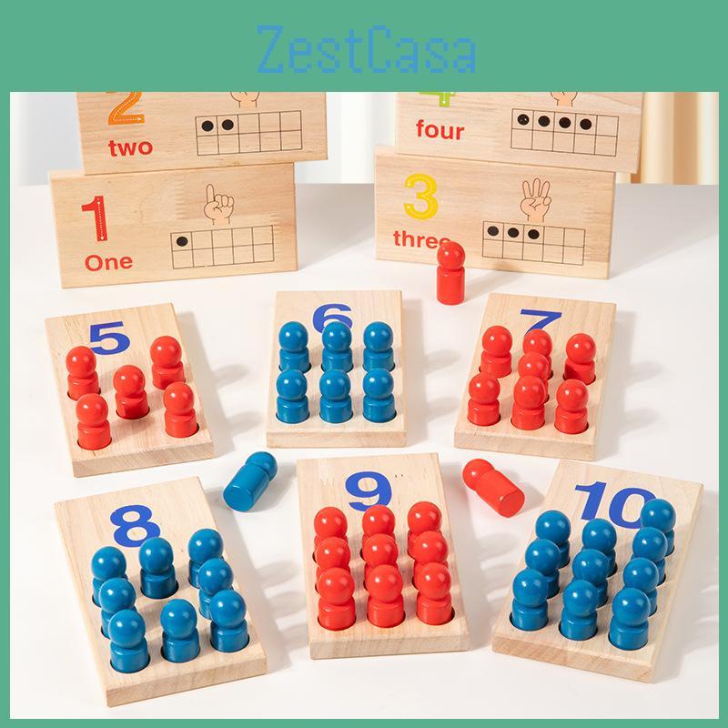 Kids Educational Wooden Counting And Math Game With Number Sticks Learning For