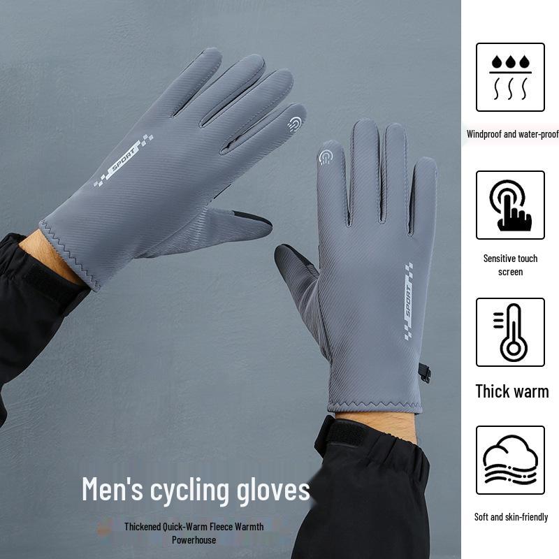 Unisex Waterproof Windproof Touchscreen Winter Gloves for Cycling, Driving, and Riding - Warm Velvet Lining for Cold Weather