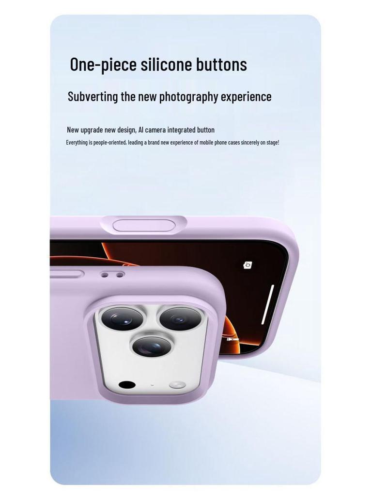 Flüssigsilikon-Magnet-Handyhülle für iPhone 16 Pro Max – Vollständige Abdeckung, Neues Design mit großem Loch