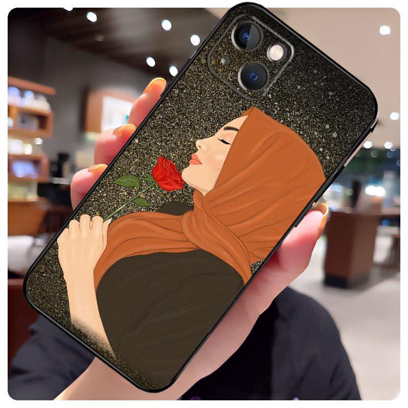 Muslim Islamic Arabic Hijab Girl Case For iPhone 17 Pro Max 15 14 13 11 12 16 Pro Max mini 15 16 Plus 16e 17 Air Phone Cover